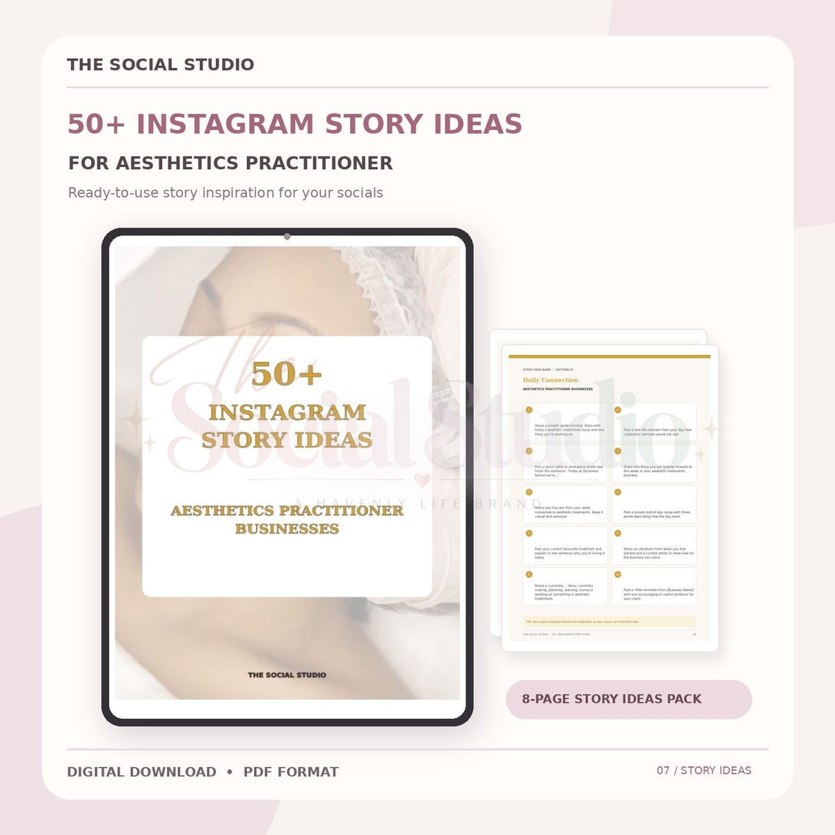 Aesthetics Practitioner – Instagram Story Ideas Pack | The Social Studio