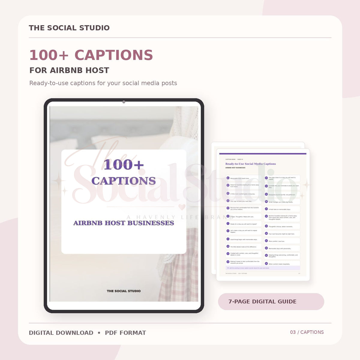 Air BNB Host – Caption Pack | The Social Studio