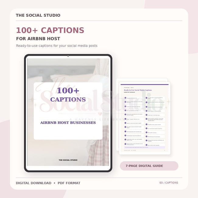 Air BNB Host – Caption Pack | The Social Studio