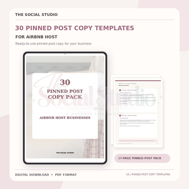 Air BNB Host – Pinned Post Copy Pack | The Social Studio