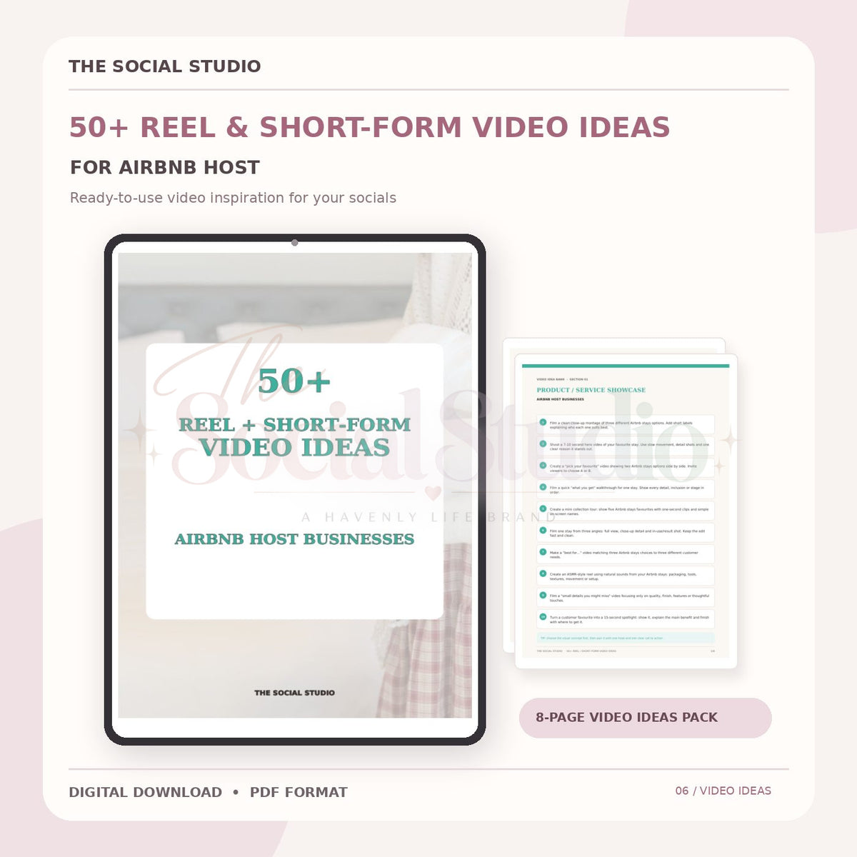 Air BNB Host – Reels & Short-Form Video Ideas Pack | The Social Studio