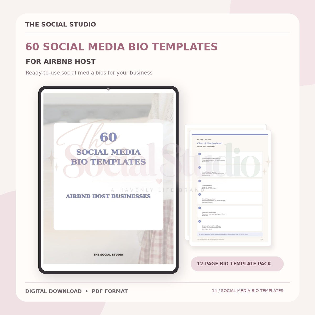 Air BNB Host – Social Media Bio Templates | The Social Studio