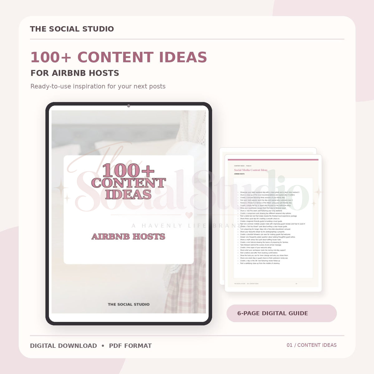 Air BNB Host – Content Ideas Pack | The Social Studio