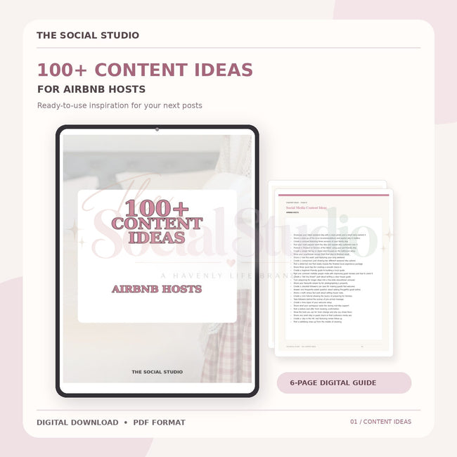 Air BNB Host – Content Ideas Pack | The Social Studio