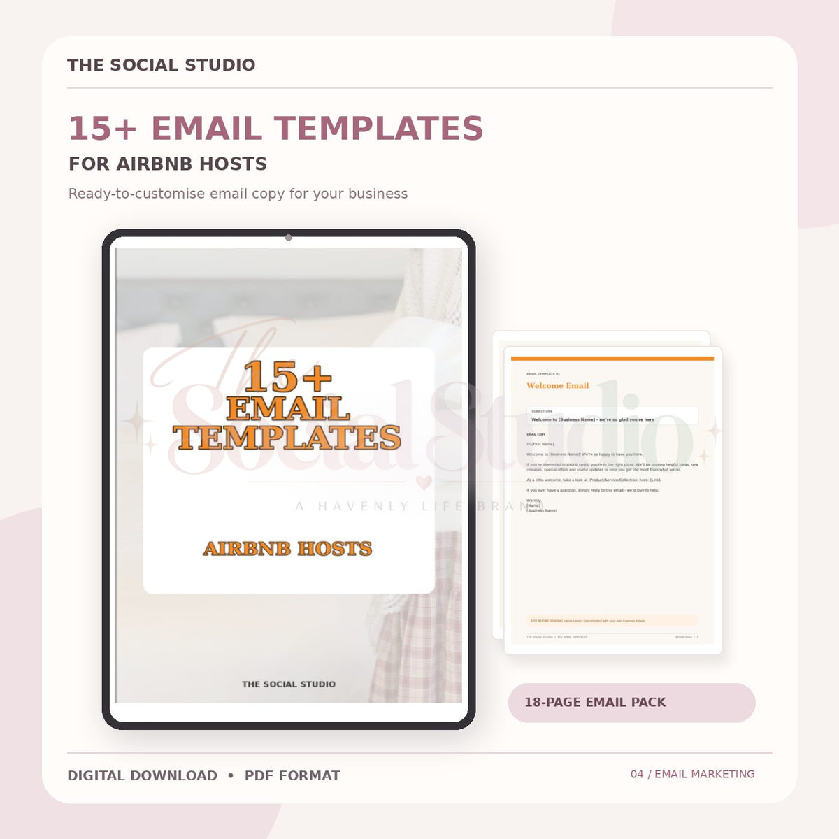 Air BNB Host – Email Templates Pack | The Social Studio