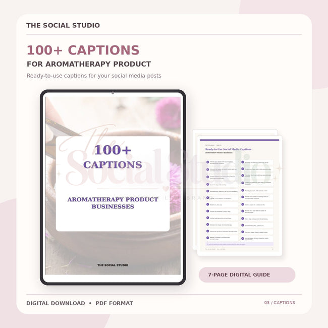 Aromatherapy – Caption Pack | The Social Studio