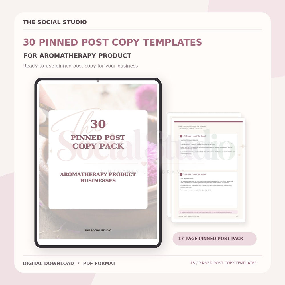 Aromatherapy – Pinned Post Copy Pack | The Social Studio