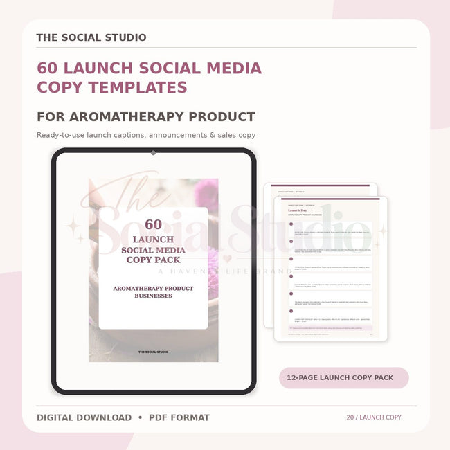 Aromatherapy – Launch Social Media Copy Pack | The Social Studio