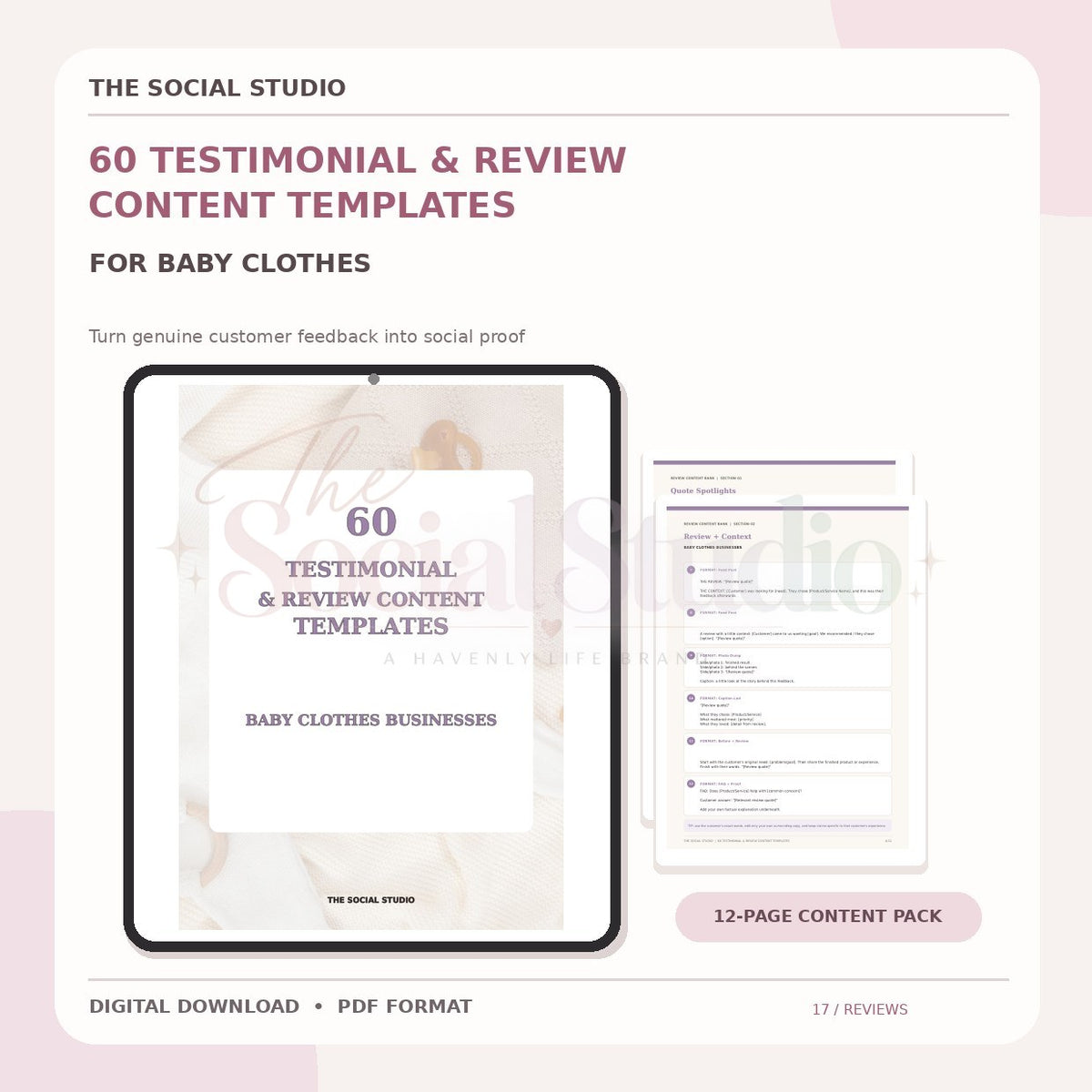 Baby Clothes – Testimonial & Review Content Templates | The Social Studio