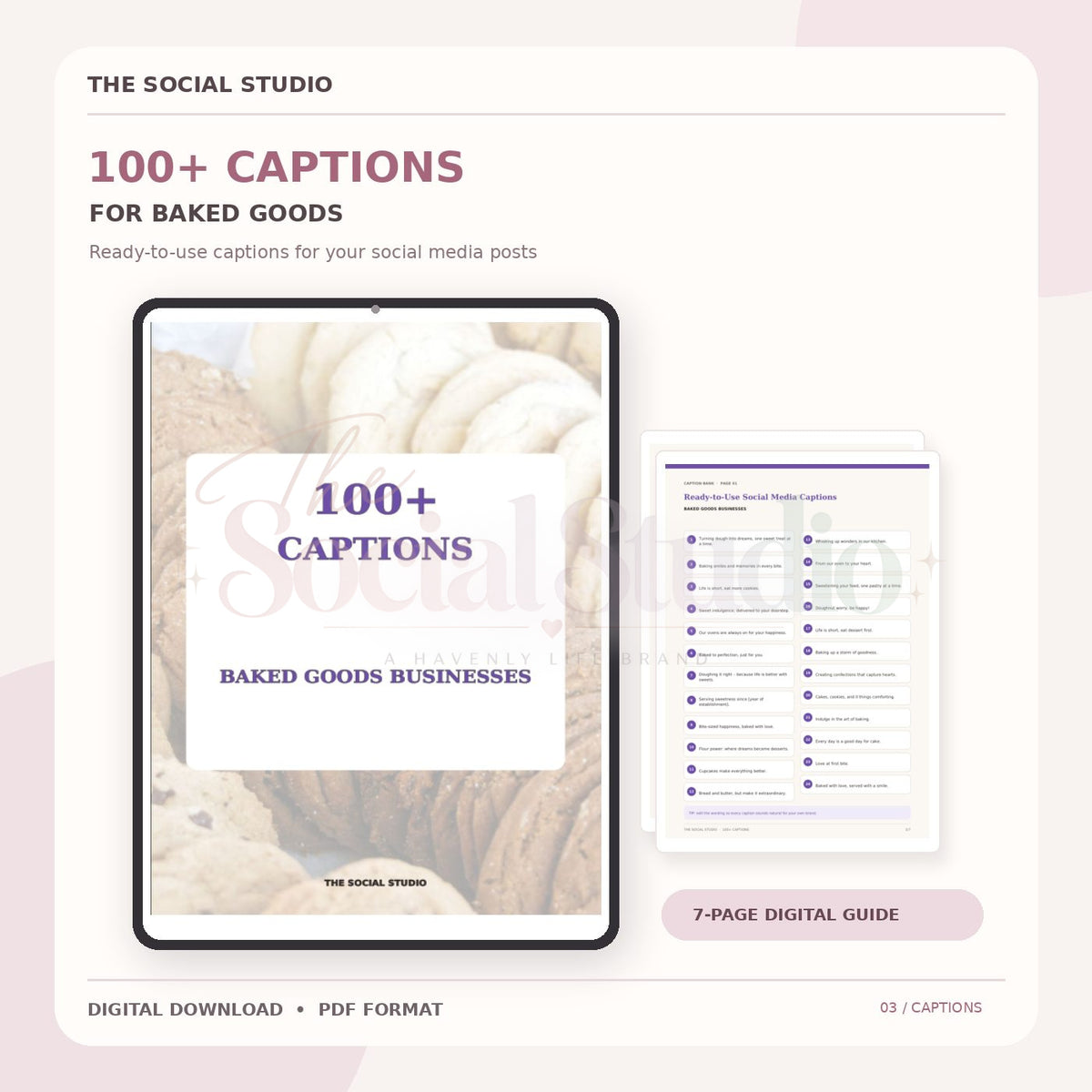 Baked Goods – Caption Pack | The Social Studio