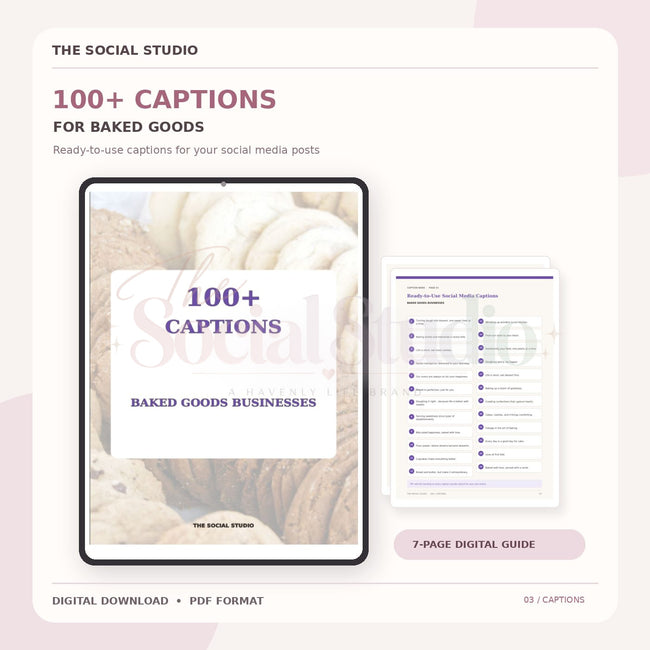 Baked Goods – Caption Pack | The Social Studio