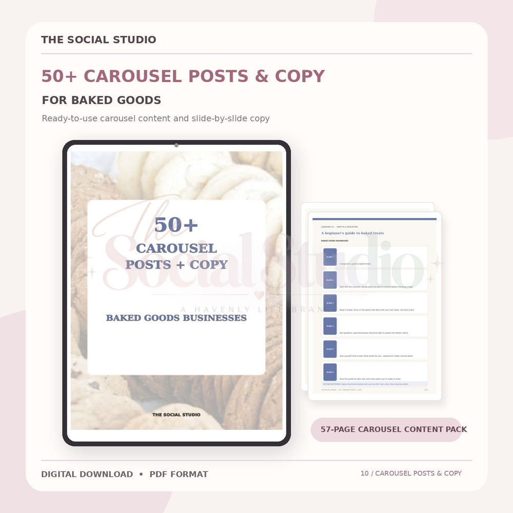 Baked Goods – Carousel Ideas & Copy Pack | The Social Studio