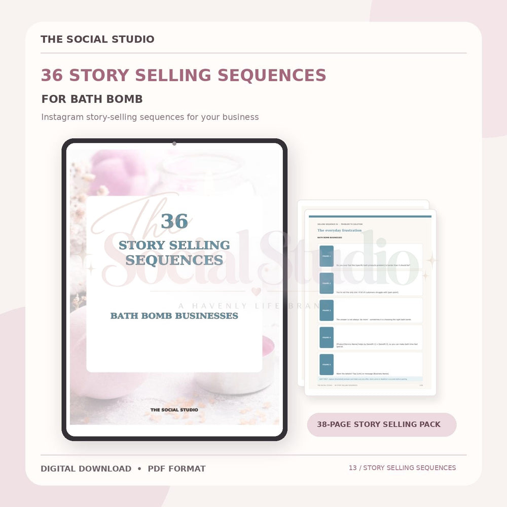 Bath Bomb – Instagram Story Selling Sequences | The Social Studio