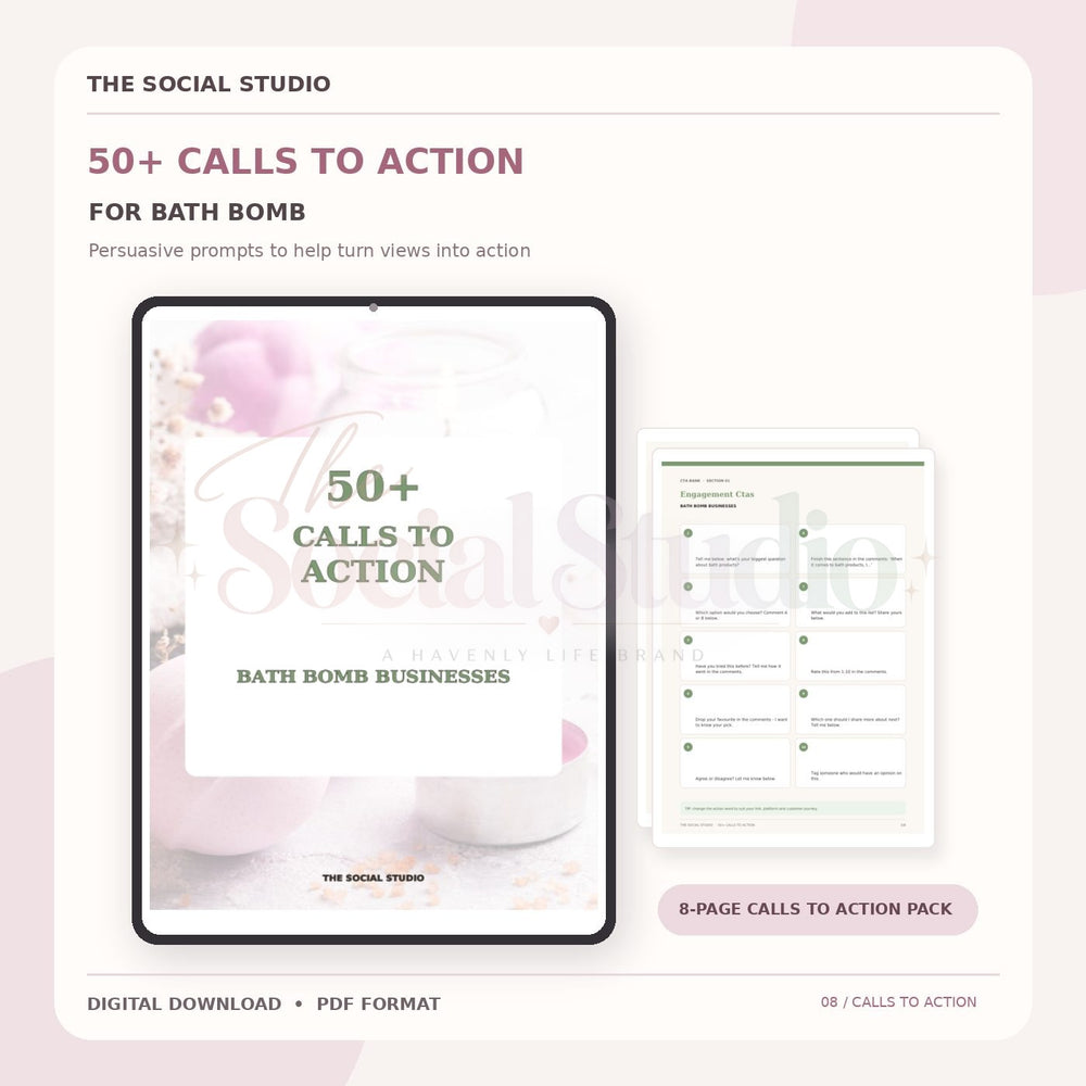 Bath Bomb – Calls to Action Pack | The Social Studio
