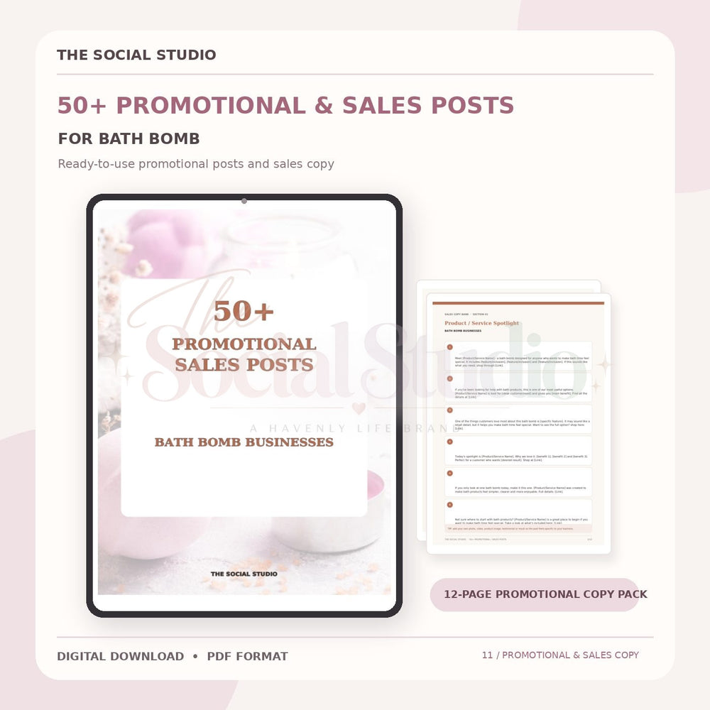 Bath Bomb – Promotional & Sales Post Templates | The Social Studio