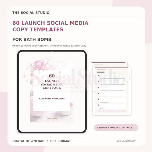 Bath Bomb – Launch Social Media Copy Pack | The Social Studio