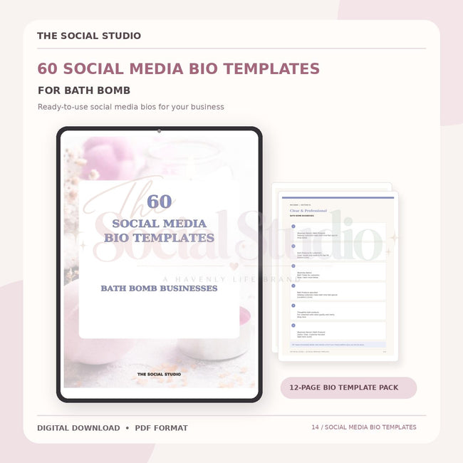Bath Bomb – Social Media Bio Templates | The Social Studio