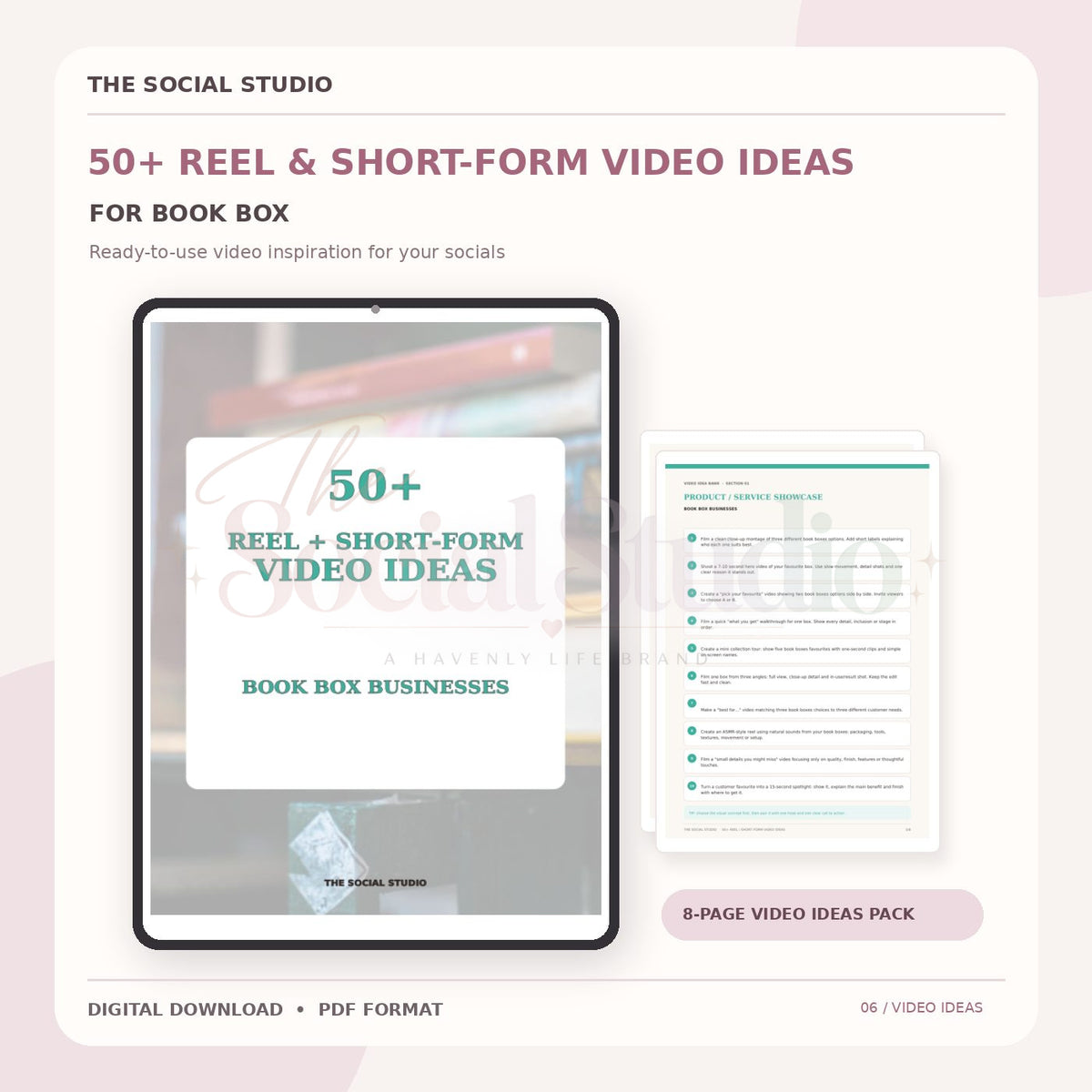 Book Boxes – Reels & Short-Form Video Ideas Pack | The Social Studio