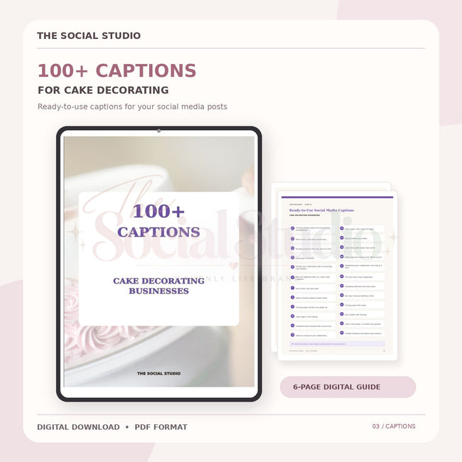 Cake Decorations – Caption Pack | The Social Studio