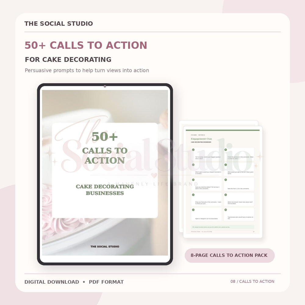 Cake Decorations – Calls to Action Pack | The Social Studio