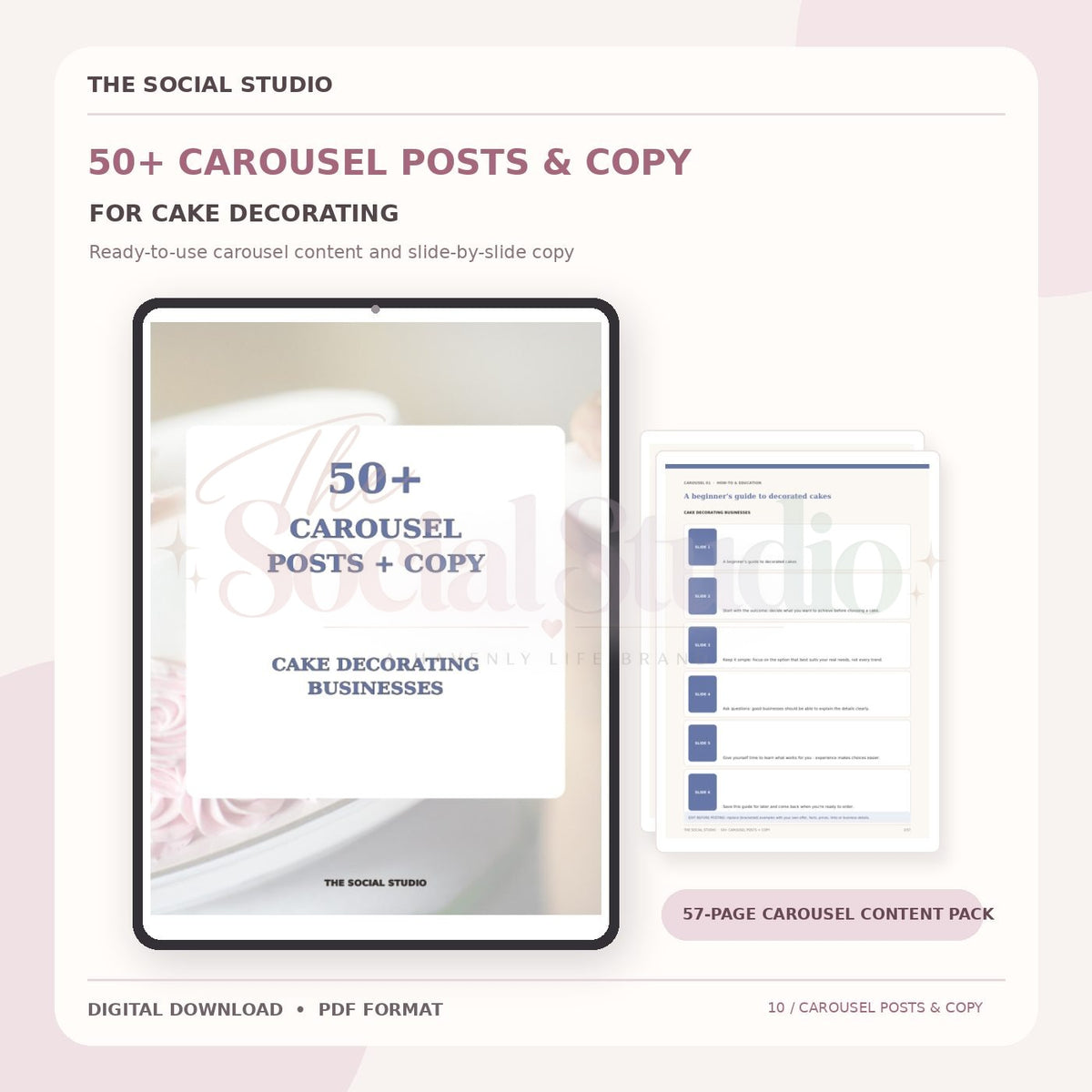 Cake Decorations – Carousel Ideas & Copy Pack | The Social Studio