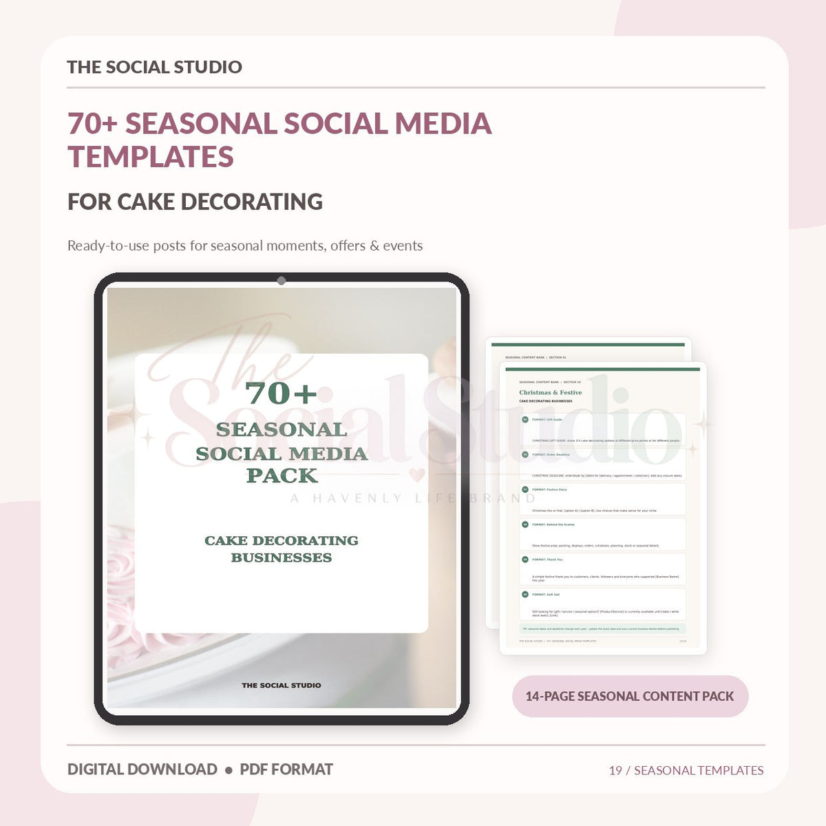 Cake Decorations – Seasonal Social Media Pack | The Social Studio