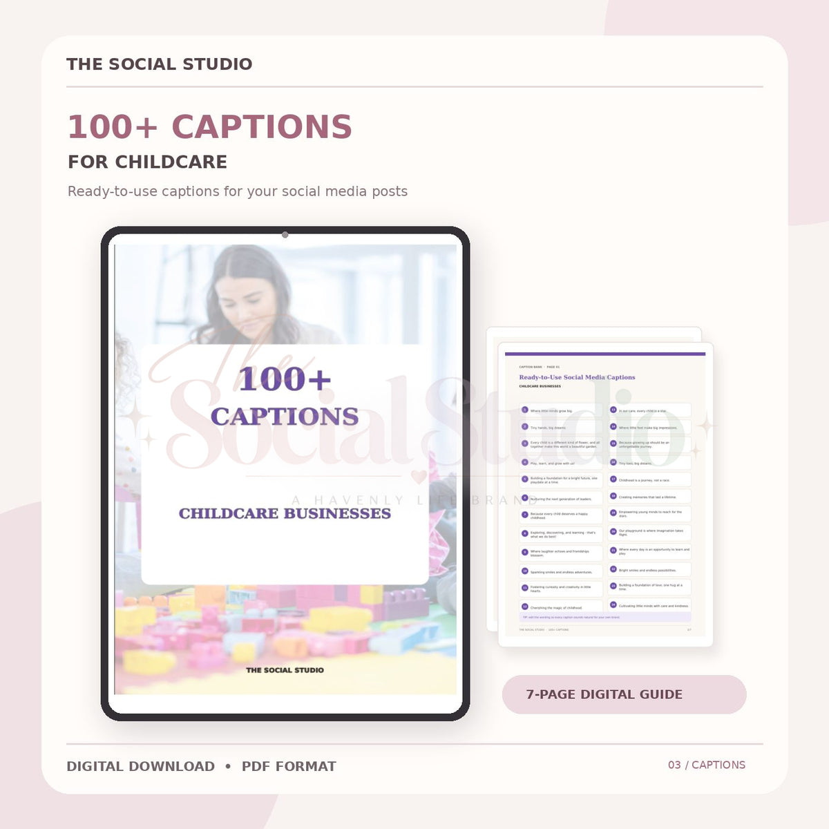 Childcare – Caption Pack | The Social Studio