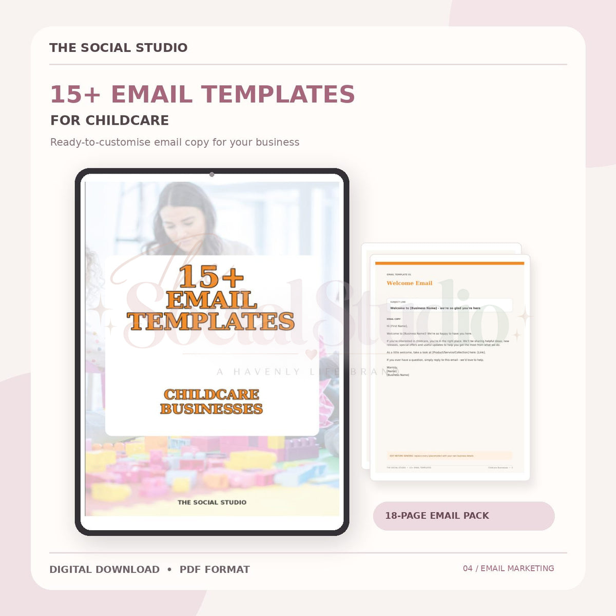 Childcare – Email Templates Pack | The Social Studio