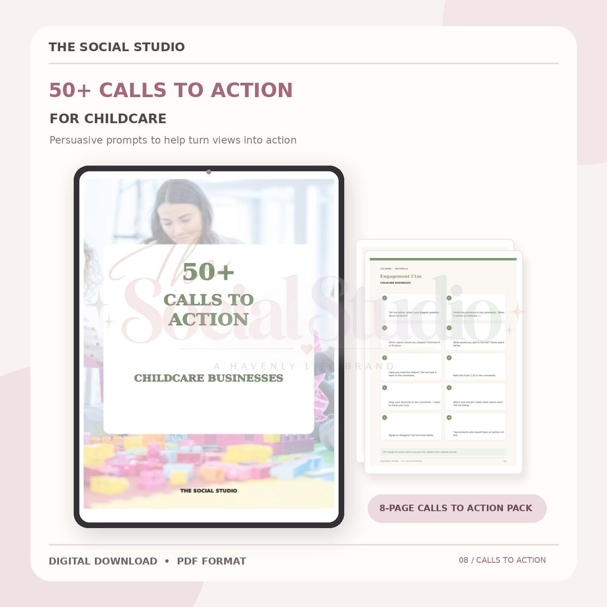Childcare – Calls to Action Pack | The Social Studio