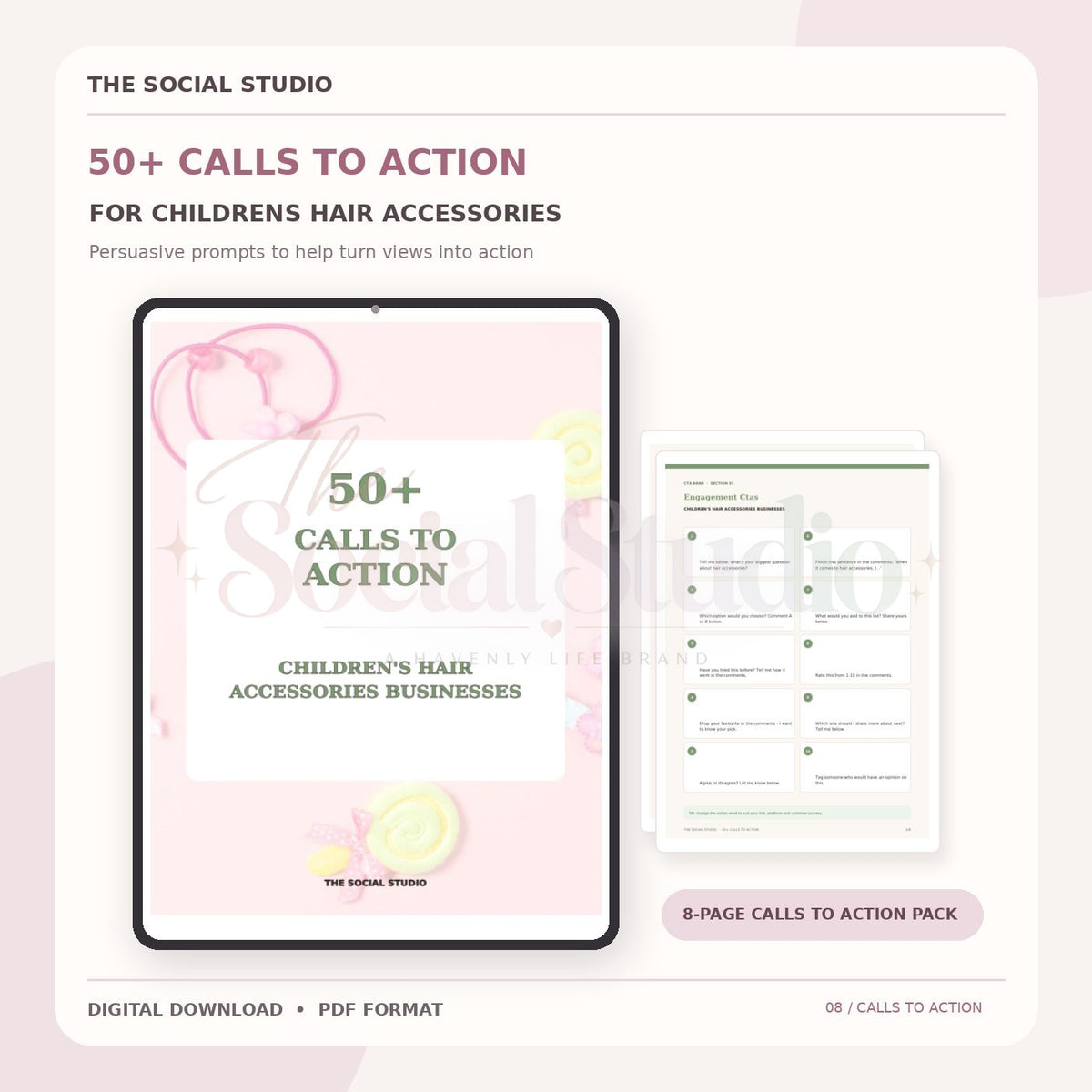 Children's Hair Accessories – Calls to Action Pack | The Social Studio