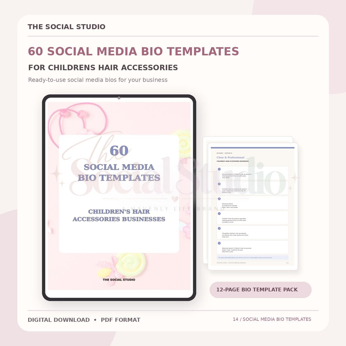 Children's Hair Accessories – Social Media Bio Templates | The Social Studio
