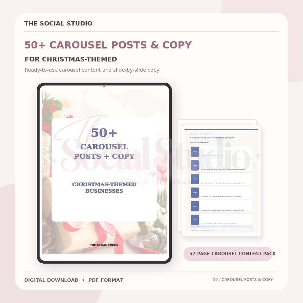 Christmas Theme – Carousel Ideas & Copy Pack | The Social Studio
