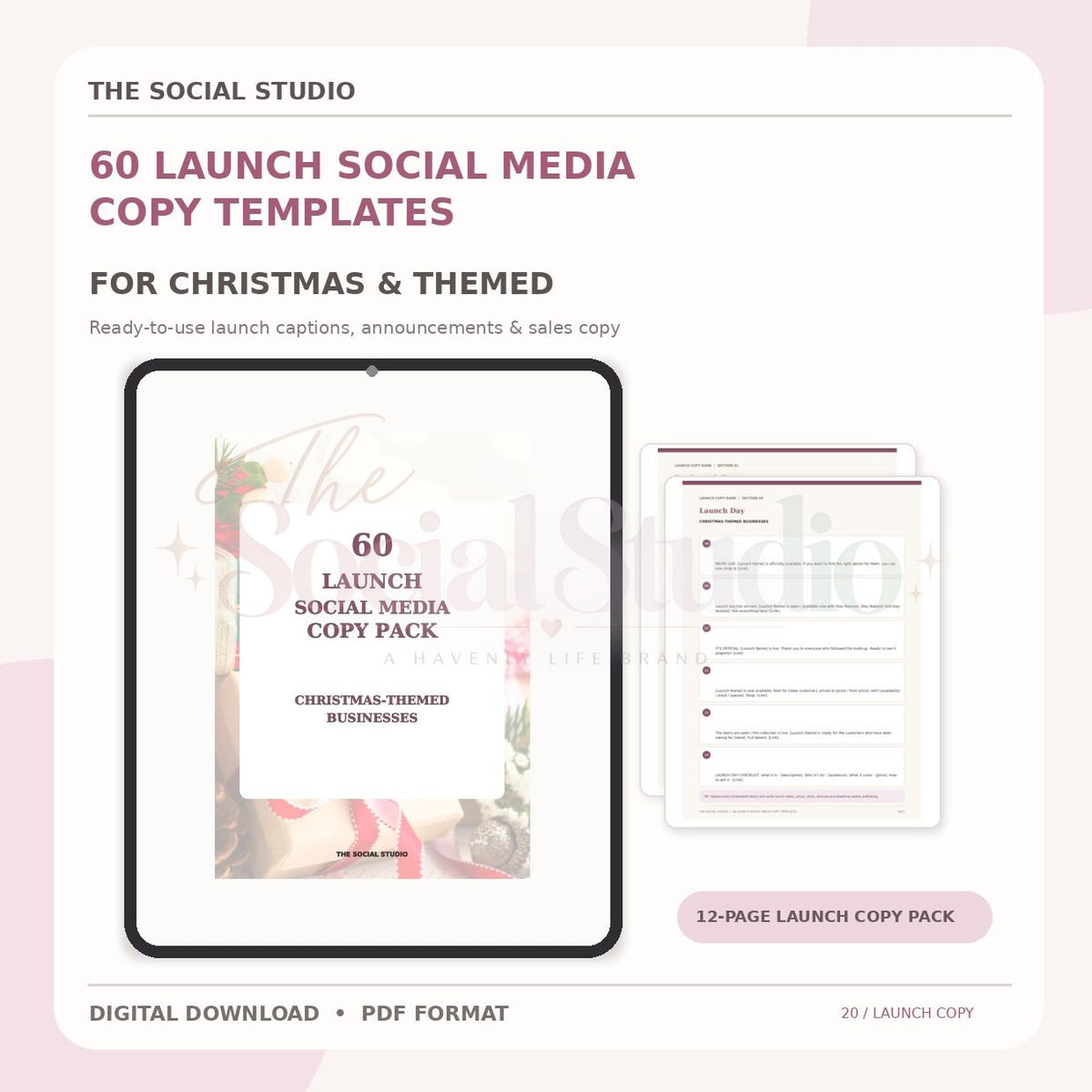 Christmas Theme – Launch Social Media Copy Pack | The Social Studio