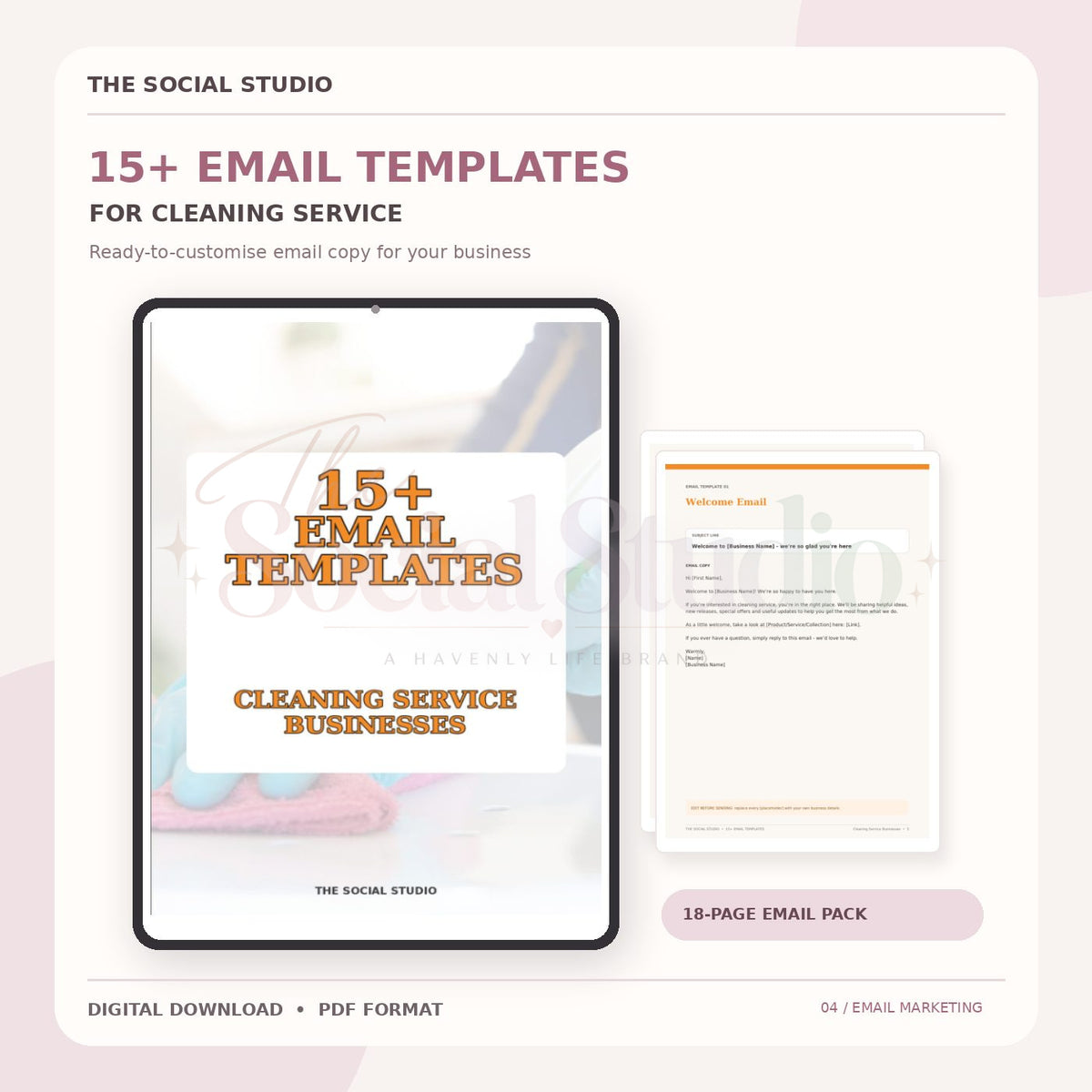 Cleaning Service – Email Templates Pack | The Social Studio