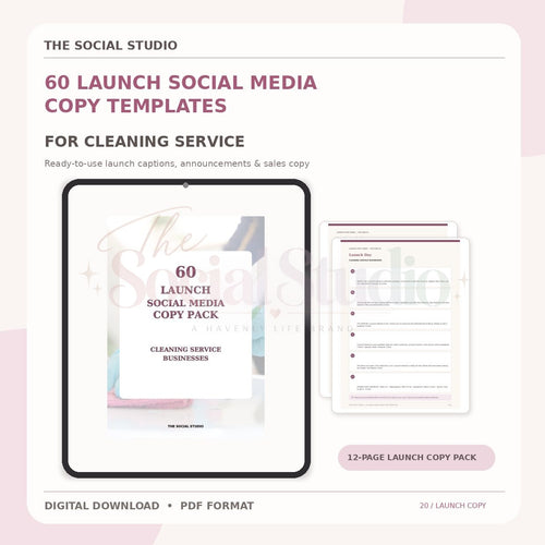 Cleaning Service – Launch Social Media Copy Pack | The Social Studio