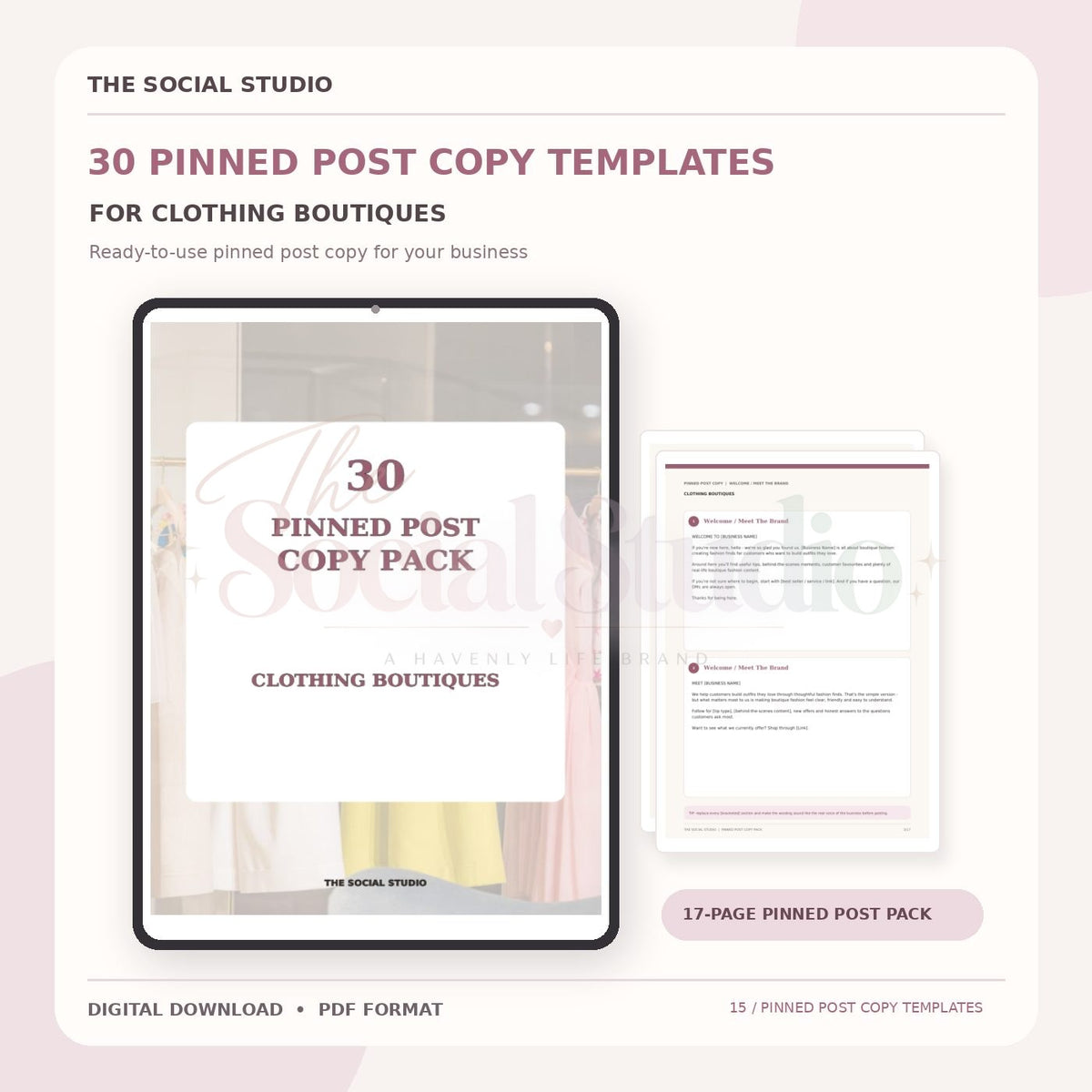 Clothing Boutiques – Pinned Post Copy Pack | The Social Studio