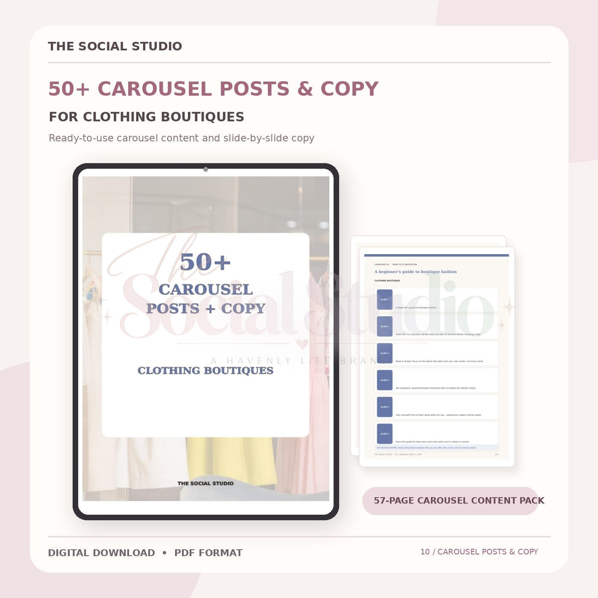 Clothing Boutiques – Carousel Ideas & Copy Pack | The Social Studio
