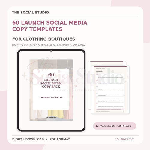 Clothing Boutiques – Launch Social Media Copy Pack | The Social Studio