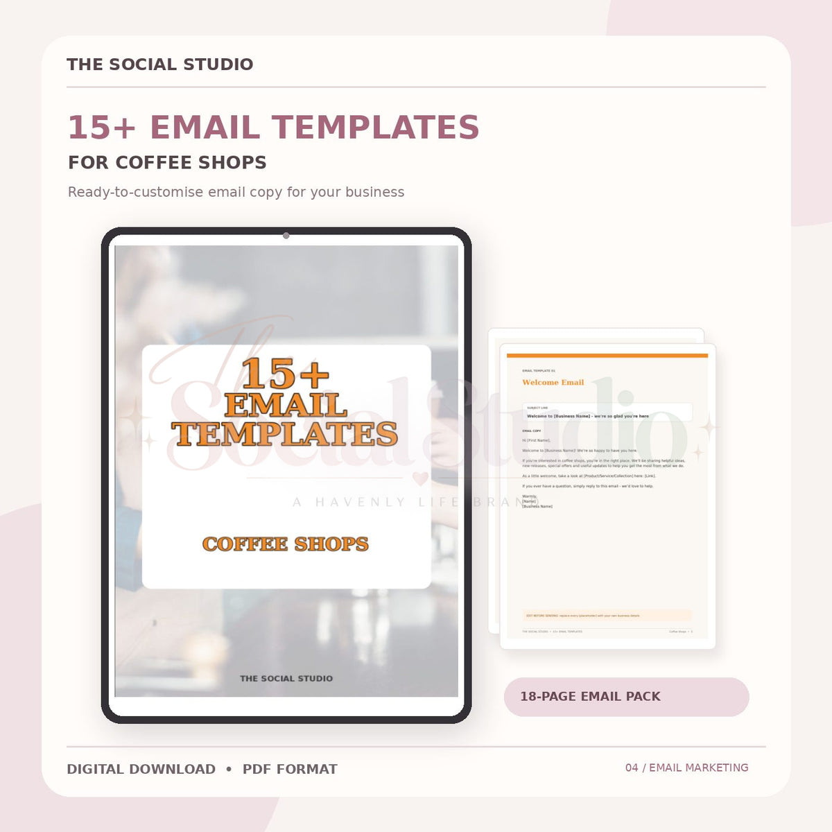 Coffee Shops – Email Templates Pack | The Social Studio