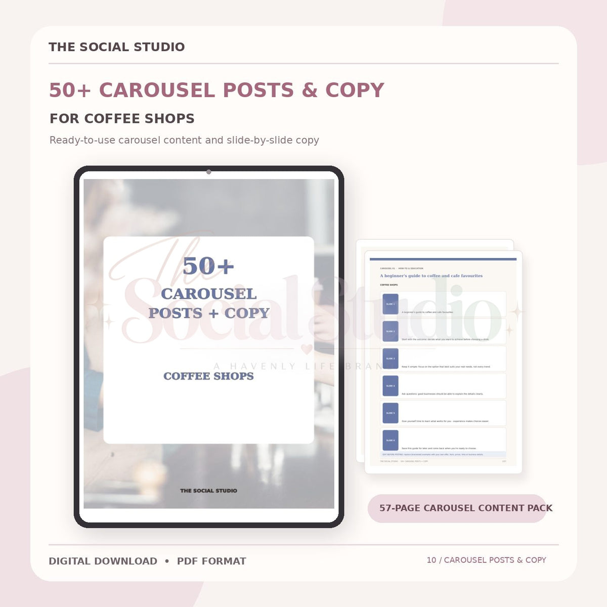Coffee Shops – Carousel Ideas & Copy Pack | The Social Studio