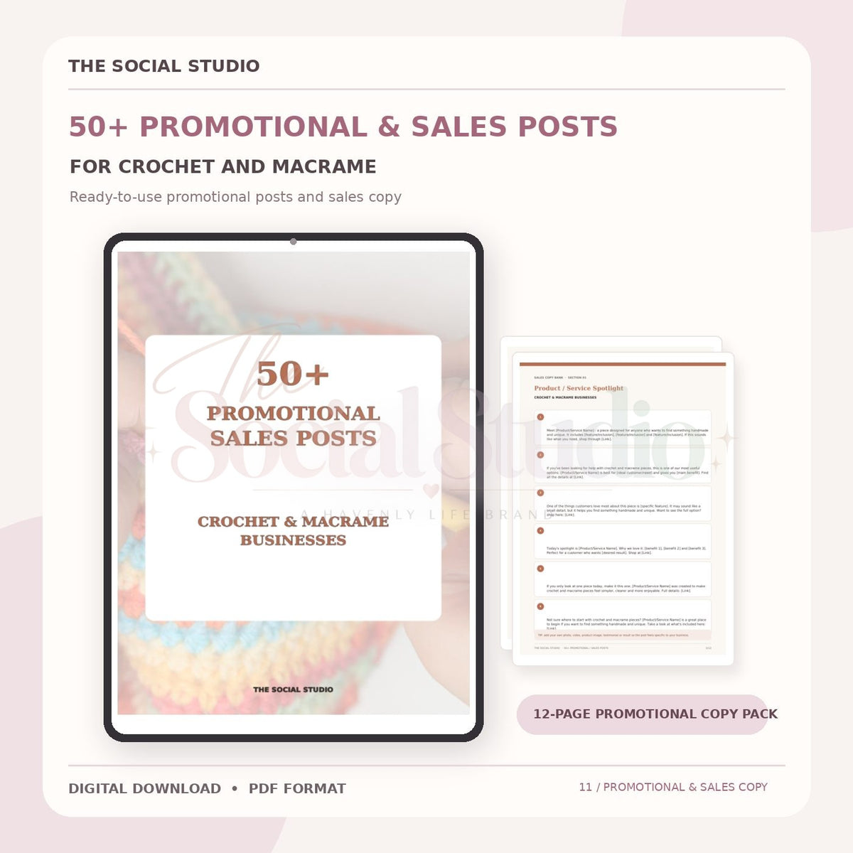 Crochet & Macramé – Promotional & Sales Post Templates | The Social Studio