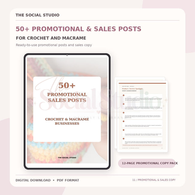Crochet & Macramé – Promotional & Sales Post Templates | The Social Studio