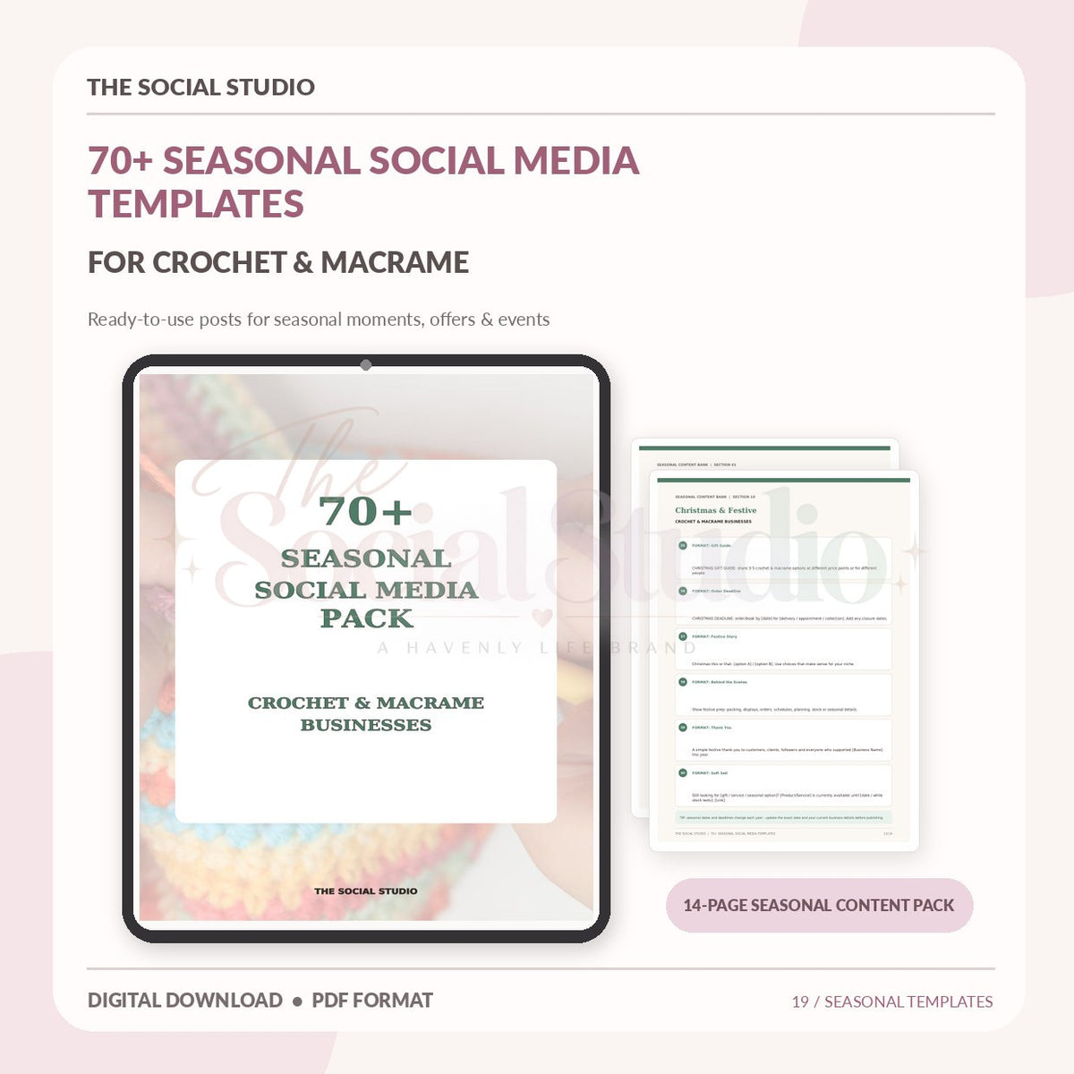 Crochet & Macramé – Seasonal Social Media Pack | The Social Studio