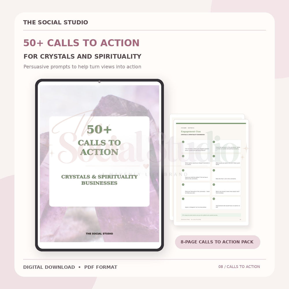 Crystals & Spirituality – Calls to Action Pack | The Social Studio