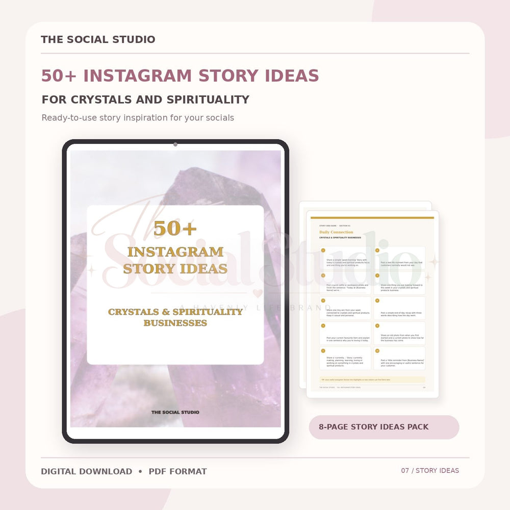 Crystals & Spirituality – Instagram Story Ideas Pack | The Social Studio