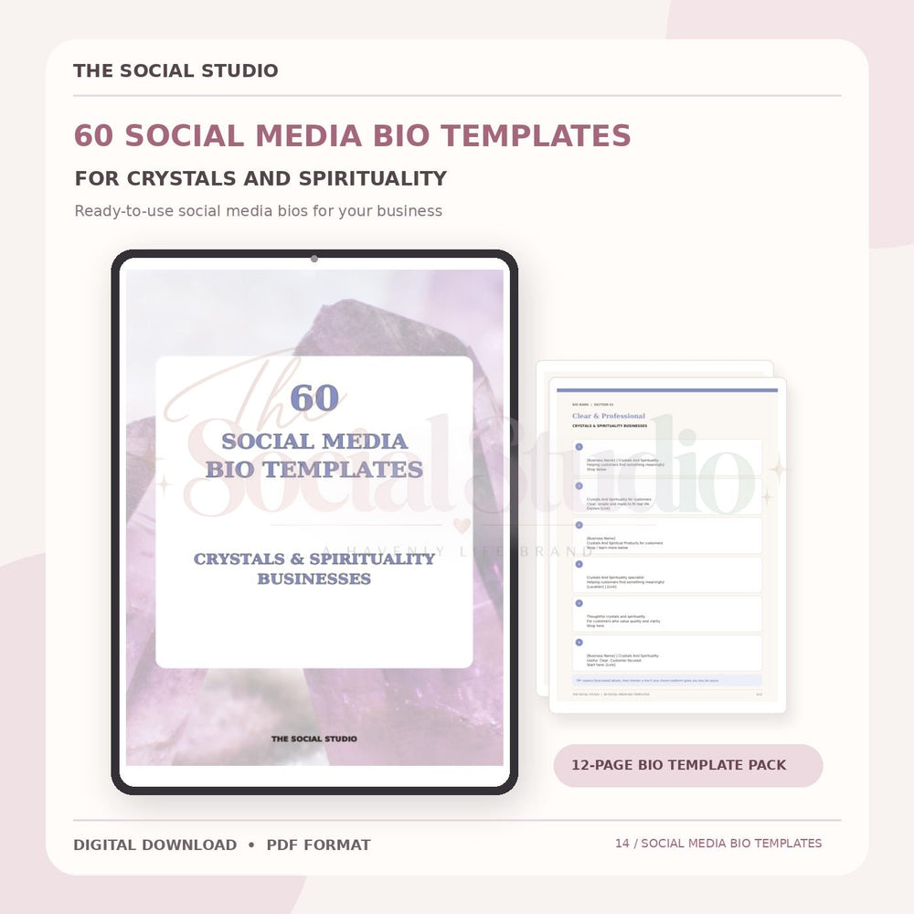 Crystals & Spirituality – Social Media Bio Templates | The Social Studio