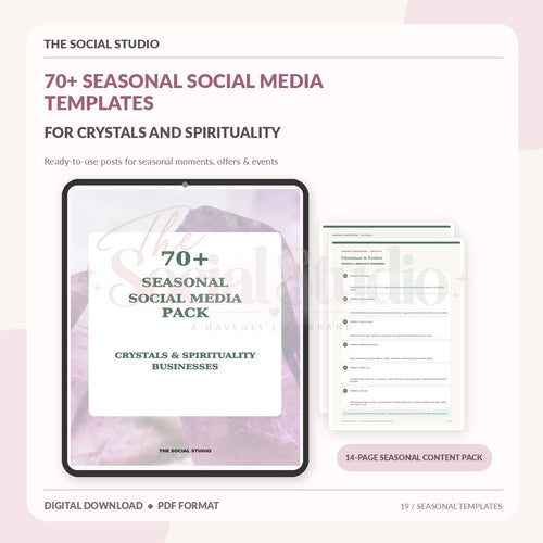 Crystals & Spirituality – Seasonal Social Media Pack | The Social Studio