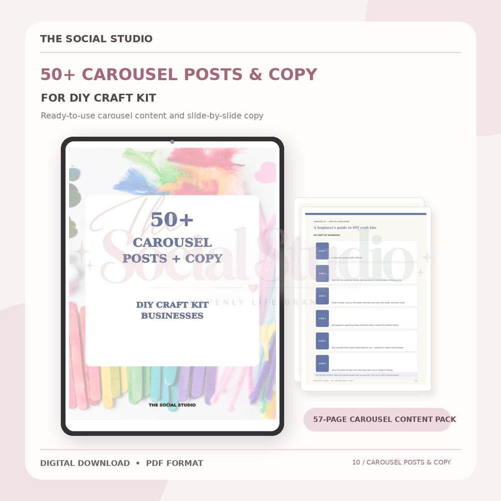 DIY Craft Kits – Carousel Ideas & Copy Pack | The Social Studio