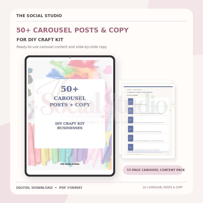 DIY Craft Kits – Carousel Ideas & Copy Pack | The Social Studio