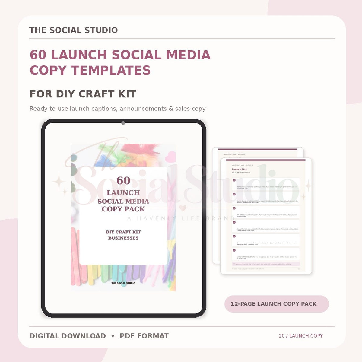 DIY Craft Kits – Launch Social Media Copy Pack | The Social Studio